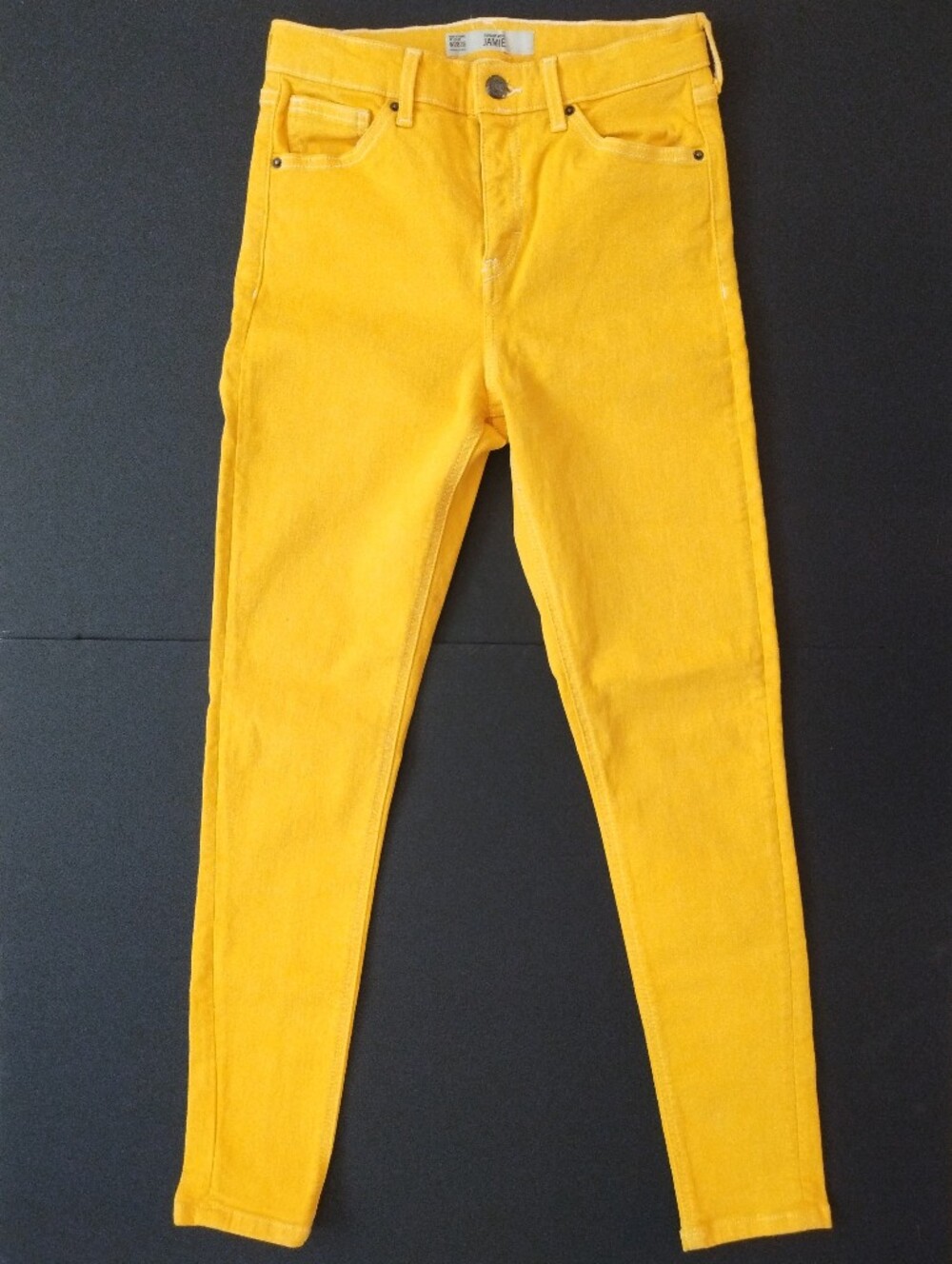 Topshop Jamie High Rise Skinny Stretch Ankle Jeans Yellow